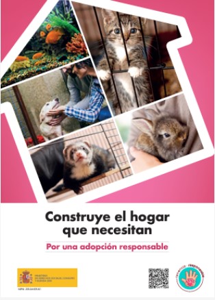 Construye el hogar que necesitan. Por una tenencia responsable. Adoptar un animal de compañía (flyer)