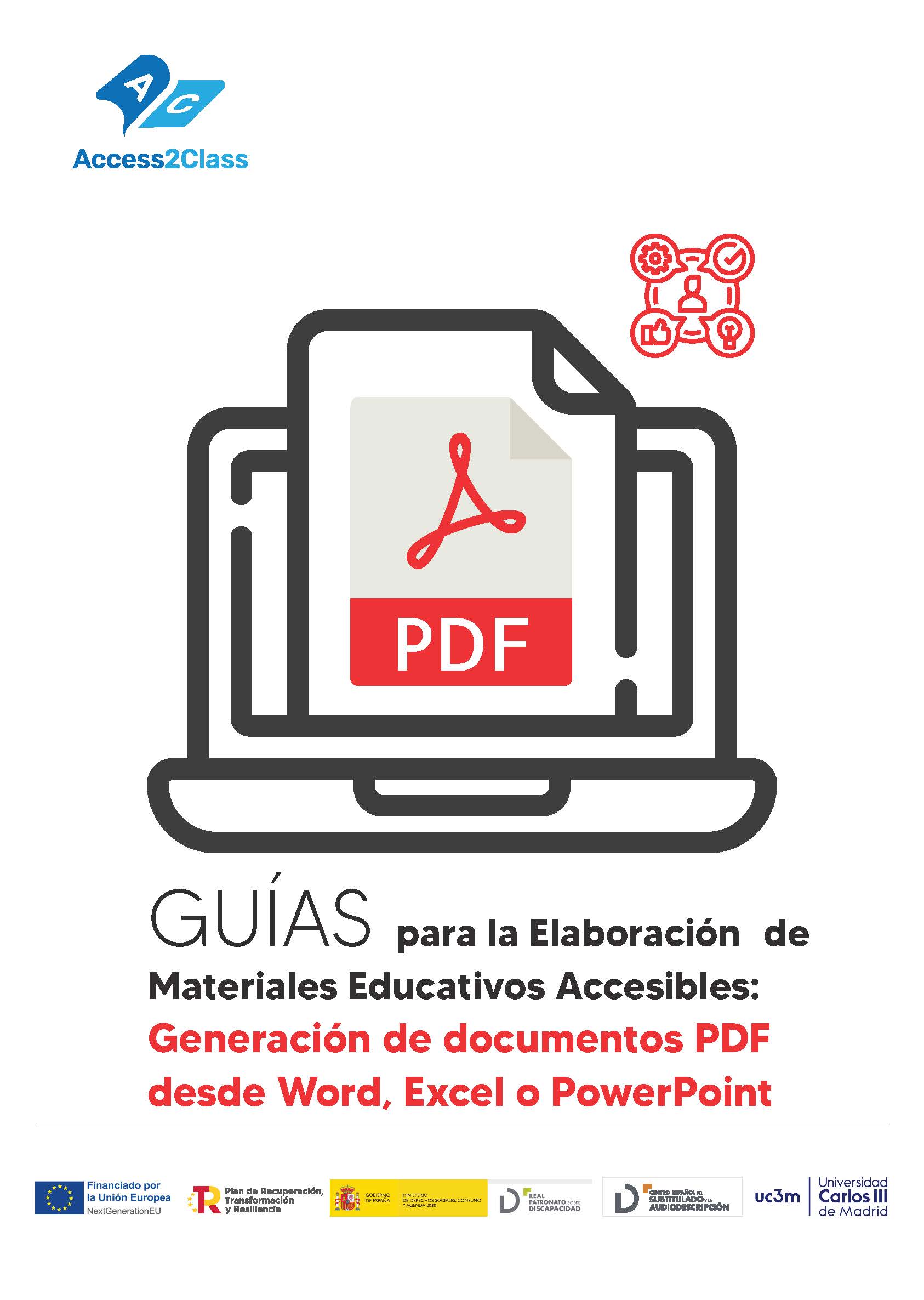 Guías para la elaboración de materiales educativos accesibles: generación de documentos pdf desde Word, Excel o PowerPoint