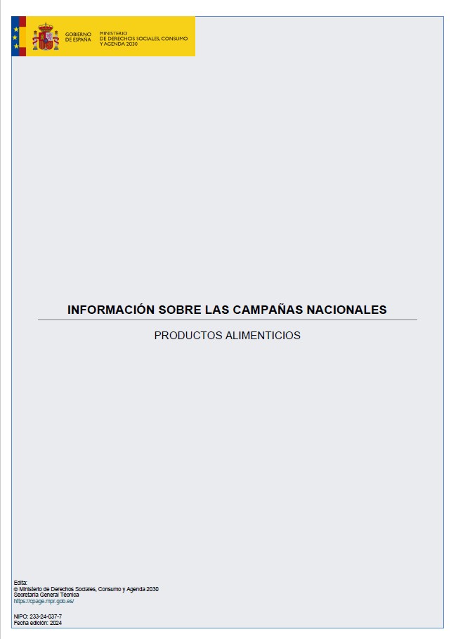 Información sobre las campañas nacionales productos alimenticios