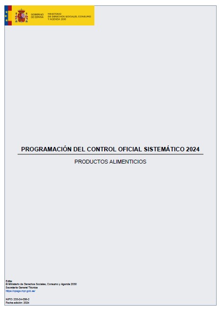 Programación del control oficial sistemático 2024 productos alimenticios