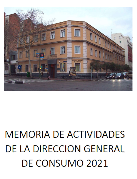 Memoria de actividades de la Dirección General de Consumo 2021