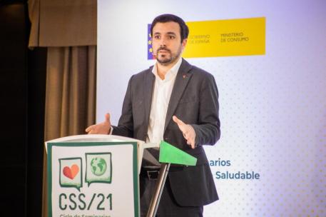 Alberto Garzón en un seminario